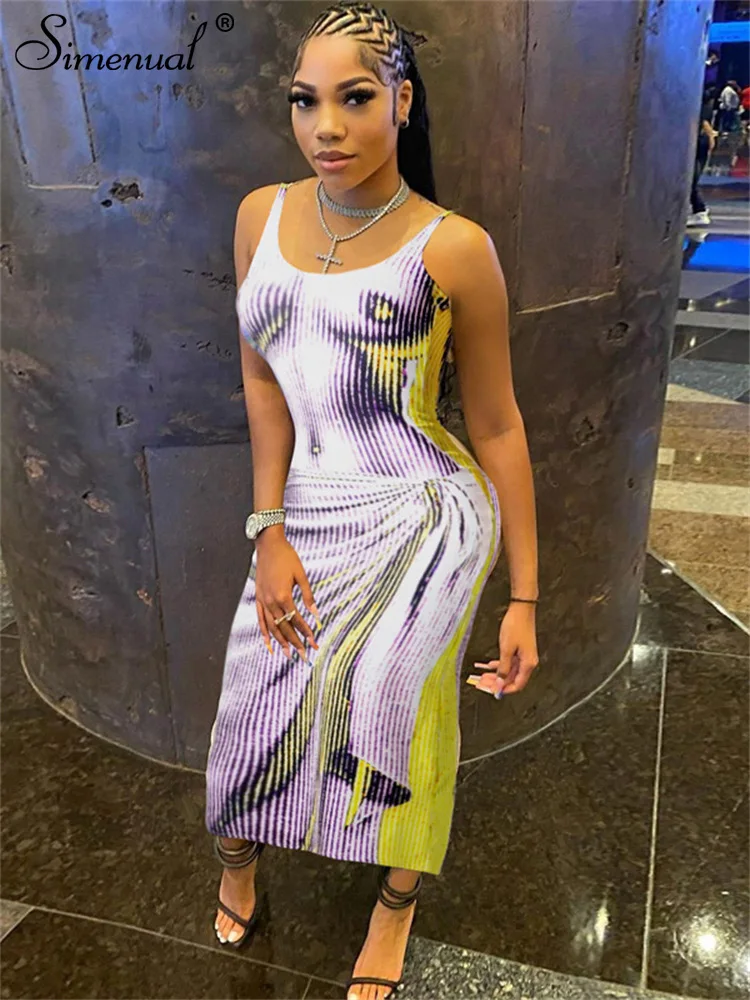 Simenual Elegant Spaghetti Straps Print Long Dress Women Sexy Backless Print Party Beach Bodycon Dresses Fairy Y2K Clubwear 2023
Simenual Elegant Spaghetti Straps Print Long Dress Women Sexy Backless Print Party Beach Bodycon Dresses Fairy Y2K Clubwear 2023
