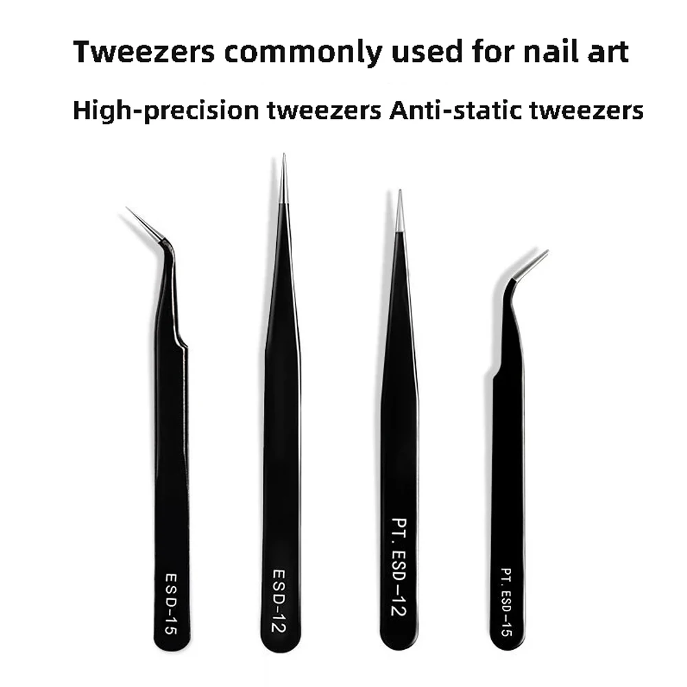 1 Piece Stainless Steel Black Tweezers Anti-Static Ultra Precision Nail Clipper Drill Select Professional Nail Art Tools
1 Piece Stainless Steel Black Tweezers Anti-Static Ultra Precision Nail Clipper Drill Select Professional Nail Art Tools