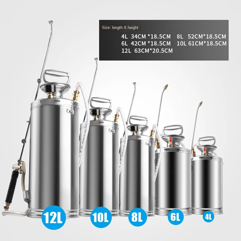 Stainless steel sprinkler pesticide sprayer, high pressure disinfectant sprayer, pressure type agricultural metal bottle
Stainless steel sprinkler pesticide sprayer, high pressure disinfectant sprayer, pressure type agricultural metal bottle