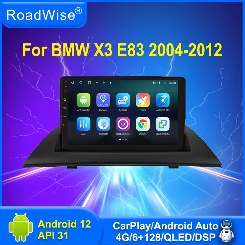 

Roadwise 8+256 Android Car Radio Multimedia For BMW X3 E83 2004 - 2009 2010 2011 2012 4G Wifi GPS DSP DVD 2Din Carplay Autoradio