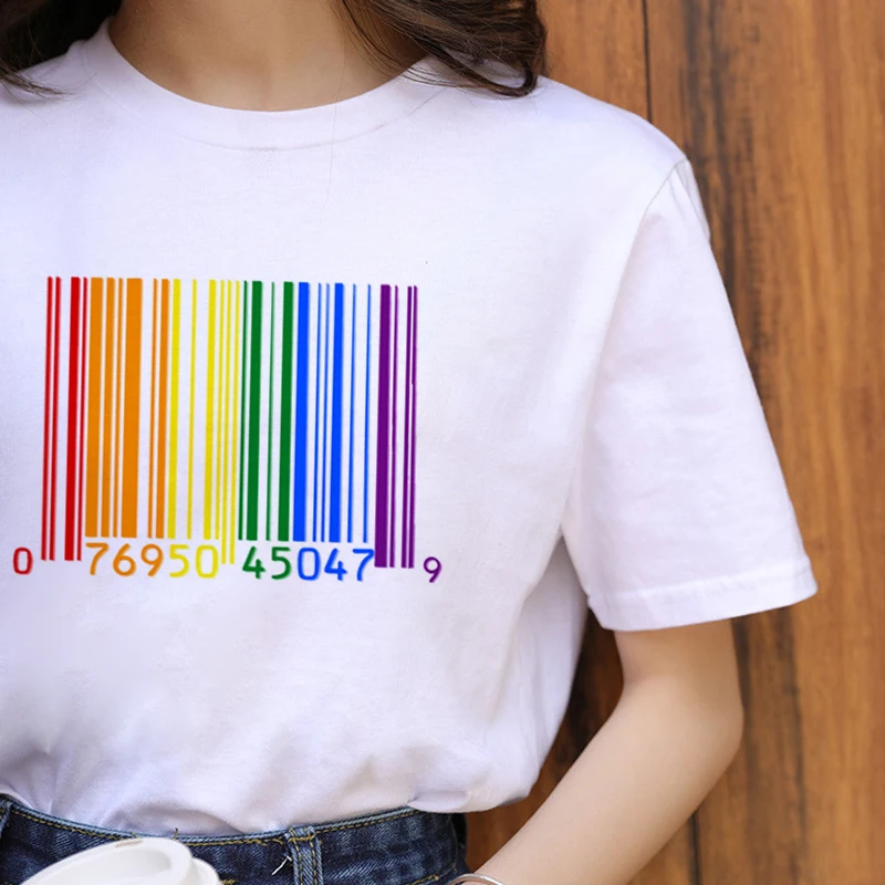 

ZOGANKIN Lgbt Harajuku Rainbow Gay Pride T Shirt Women Lesbian Cartoon T-shirt 90s Graphic Casual Tshirt Fashion Cotton Tops Tee