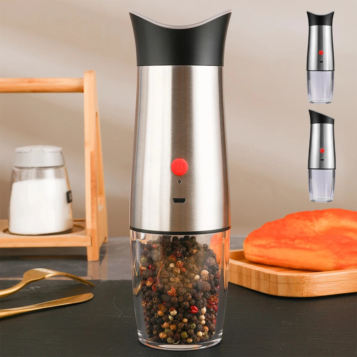 NewElectric Pepper Grinder Handheld Automatic Pepper Mill USB Rechargeable Pepper and Salt Grinder Portable Electric Spice
NewElectric Pepper Grinder Handheld Automatic Pepper Mill USB Rechargeable Pepper and Salt Grinder Portable Electric Spice