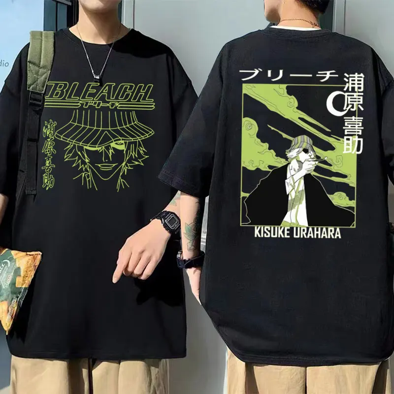 

Anime Bleach Urahara Kisuke Graphics Tshirt Manga Men Women Oversized Short Sleeve T Shirts Male Kurosaki Ichigo Print T-shirts