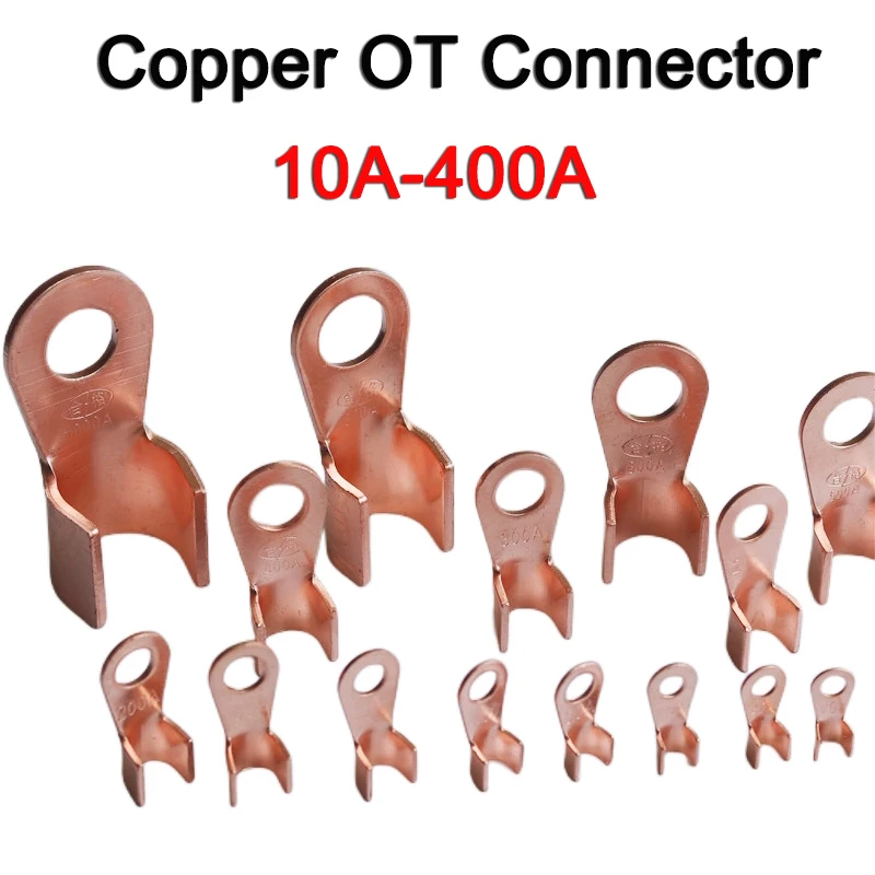 50pcs/lot Lug Battery Crimp Terminal Copper OT Wire Connector 150A-400A Terminal Non-Insulated Bare Electrical Cable Terminals
50pcs/lot Lug Battery Crimp Terminal Copper OT Wire Connector 150A-400A Terminal Non-Insulated Bare Electrical Cable Terminals