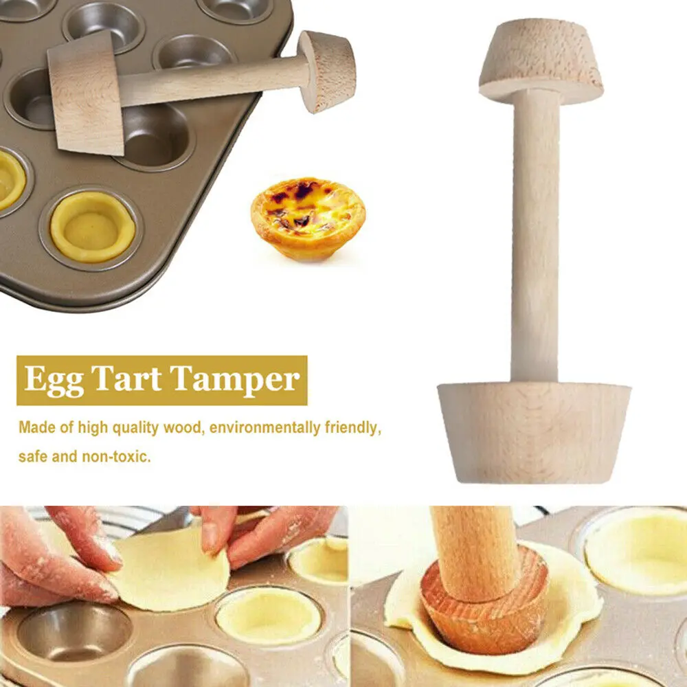 

Wood Egg Tart Tamper Double Side Pastry Egg Tart Pusher Eggtart Mold Portable Dough Cookie Cutter Cake Baking Mold Kitchen Tools