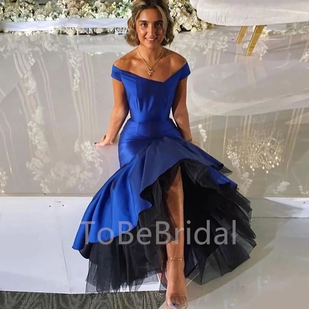 Fashion Royal Blue Satin Mermaid Prom Dress Sexy Off Shoulder Front Short Back Long Tulle Party Dress Formal Cocktail Party Dres
Fashion Royal Blue Satin Mermaid Prom Dress Sexy Off Shoulder Front Short Back Long Tulle Party Dress Formal Cocktail Party Dres