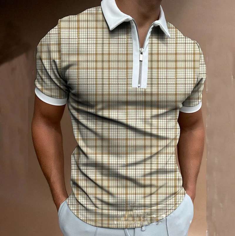 New Men's Polo Shirt Zipper Checkered Loose Oversize Short Sleeve Summer Cool Shirt Streetwear Fashion Male Polo Shirt Men Tops
New Men's Polo Shirt Zipper Checkered Loose Oversize Short Sleeve Summer Cool Shirt Streetwear Fashion Male Polo Shirt Men Tops
