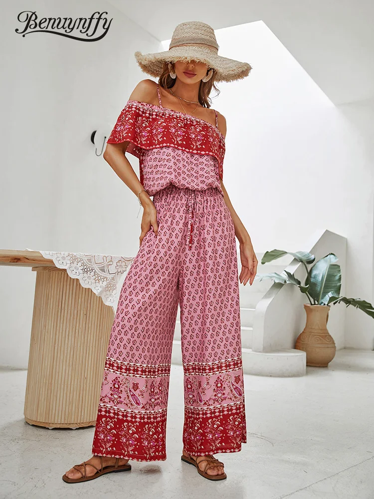 Benuynffy Floral Print Boho Off Shoulder Jumpsuit Women 2022 Summer Holiday Beach Drawstring Waist Wide Leg Jumpsuits
Benuynffy Floral Print Boho Off Shoulder Jumpsuit Women 2022 Summer Holiday Beach Drawstring Waist Wide Leg Jumpsuits
