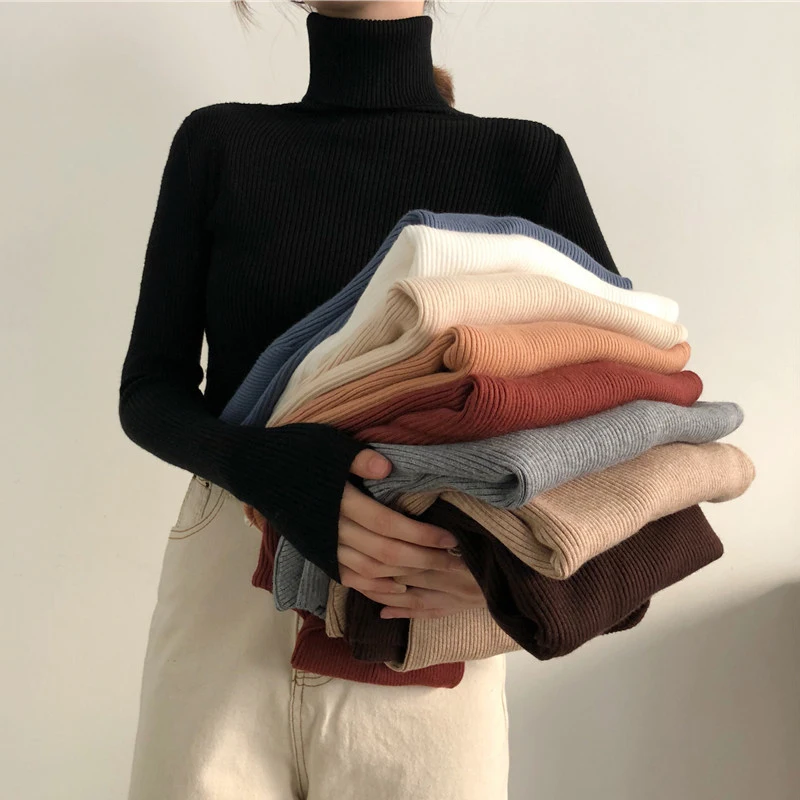 Women Turtleneck Sweaters Autumn Winter Korean Slim Pullover Women Basic Tops Casual Soft Knit Sweater Soft Warm Jumper
Women Turtleneck Sweaters Autumn Winter Korean Slim Pullover Women Basic Tops Casual Soft Knit Sweater Soft Warm Jumper