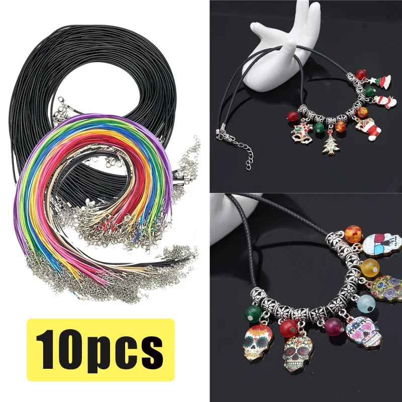 10pcs/lot Dia 1.5mm Leather Necklace Cord Wax Rope Black Colorful Adjustable Braided Rope Necklace DIY Pendant Jewelry Supplies
10pcs/lot Dia 1.5mm Leather Necklace Cord Wax Rope Black Colorful Adjustable Braided Rope Necklace DIY Pendant Jewelry Supplies