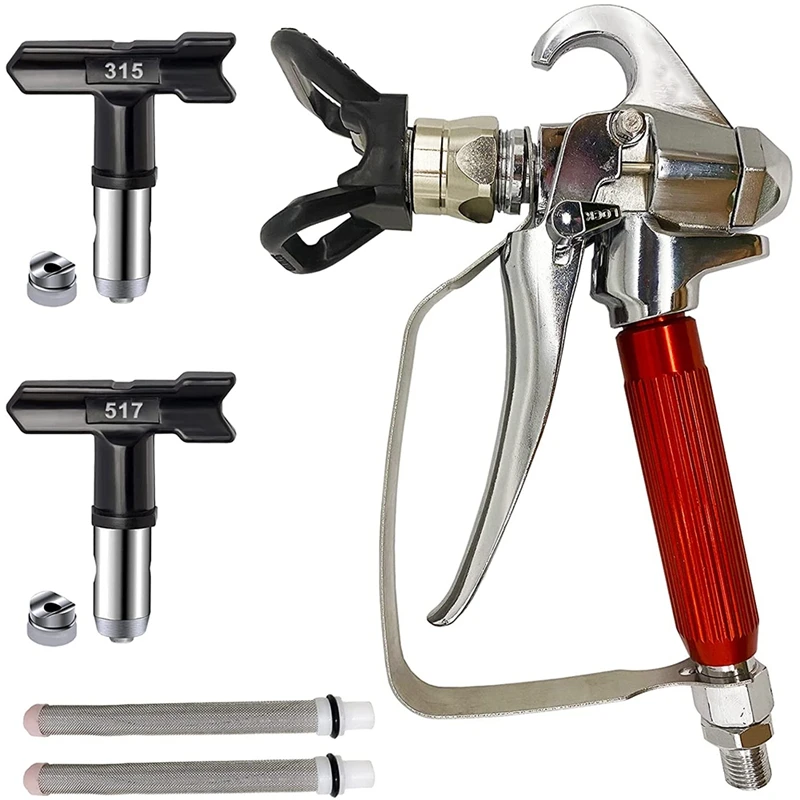 Airless Paint Sprayer with 2Pcs Paint Spray Tip (315,517) and Nozzle Guard + 2Pcs Airless Spray Filter for Pump Sprayer
Airless Paint Sprayer with 2Pcs Paint Spray Tip (315,517) and Nozzle Guard + 2Pcs Airless Spray Filter for Pump Sprayer
