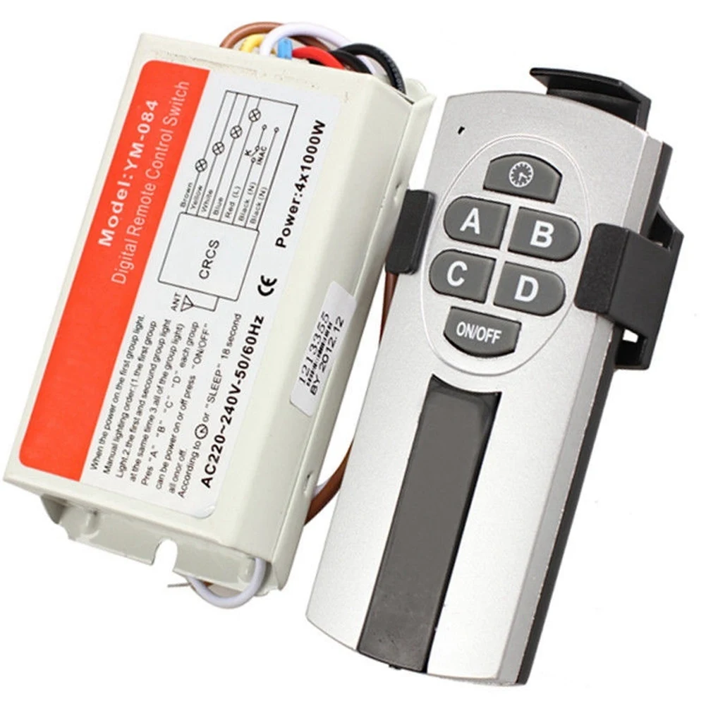 Yam Digital Wireless Wall Switch Splitter Box + Remote Control 4 Port Way Light Lamp
Yam Digital Wireless Wall Switch Splitter Box + Remote Control 4 Port Way Light Lamp