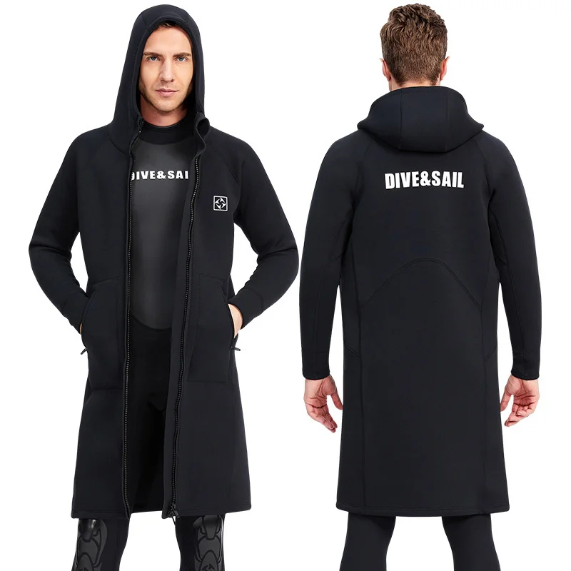 Hooded 3MM Neoprene Wetsuit Jacket Coat Surfing Diving Jacket SCUBA Diving Knee-length Suit
Hooded 3MM Neoprene Wetsuit Jacket Coat Surfing Diving Jacket SCUBA Diving Knee-length Suit