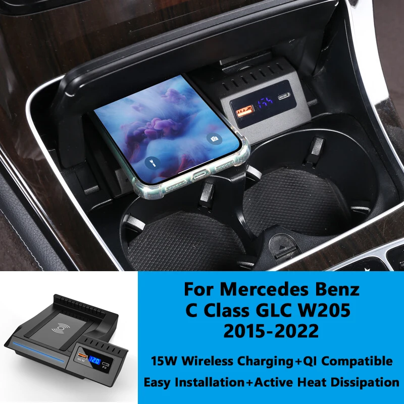 For Mercedes-Benz W205 C43 C63 GLC 43 GLC 63 X253 C Class GLC 15W Car Phone QI Wireless Charger USB Phone Charging Panel
For Mercedes-Benz W205 C43 C63 GLC 43 GLC 63 X253 C Class GLC 15W Car Phone QI Wireless Charger USB Phone Charging Panel