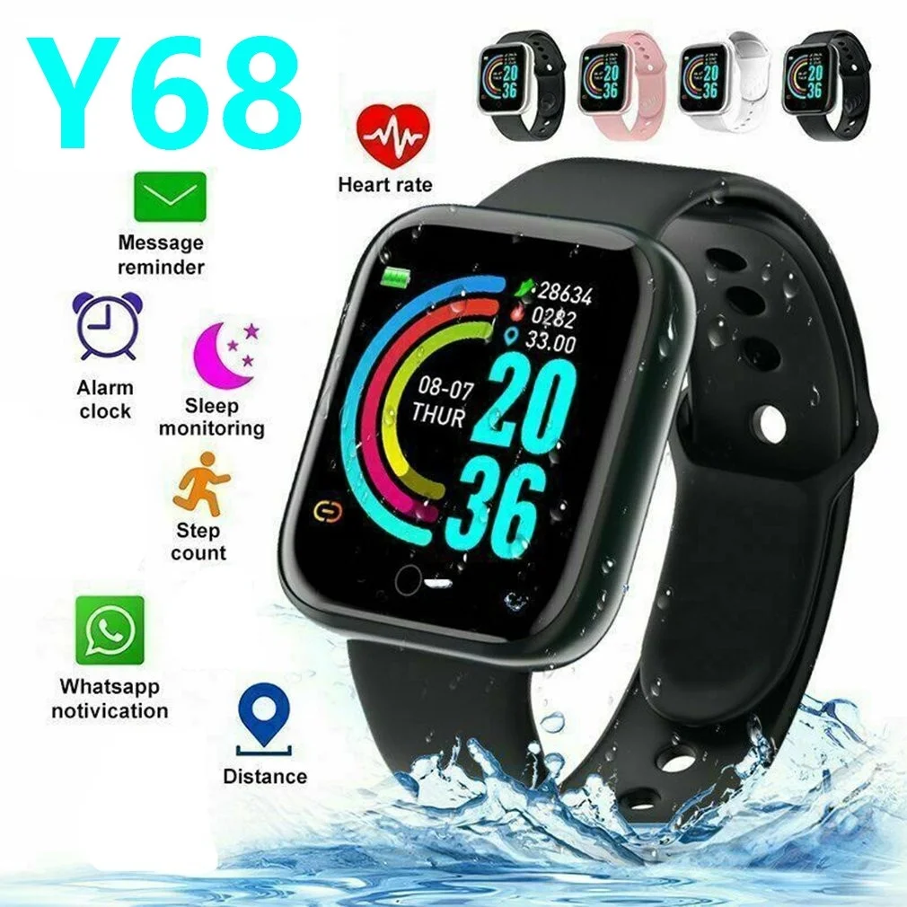 Y68 smart bracelet 1.44 inch bright color screen heart rate sphygmomanometer blood oxygen exercise smart watch Free shipping
Y68 smart bracelet 1.44 inch bright color screen heart rate sphygmomanometer blood oxygen exercise smart watch Free shipping