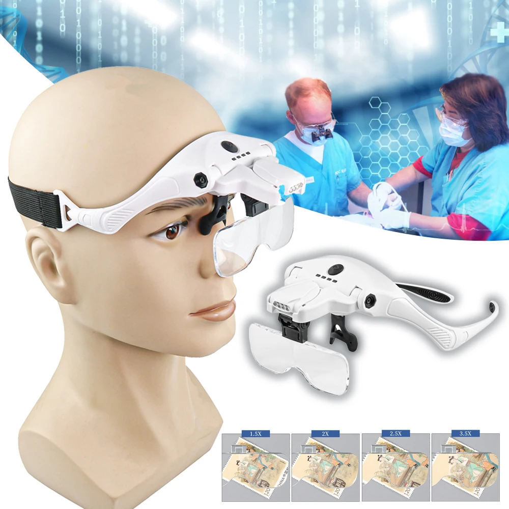 Magnifying Glass With Professional LED Light 3.5x Magnifying Glass Glasses For Welding Work Professional Increase Loupes
Magnifying Glass With Professional LED Light 3.5x Magnifying Glass Glasses For Welding Work Professional Increase Loupes