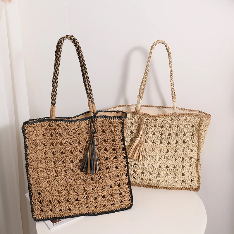 Hollow Out Woven Handbags Women Large Capacity Handmade Tassel Shoulder Casual Tote Bag Mujer Simple Shopping Hand Bags 2022
Hollow Out Woven Handbags Women Large Capacity Handmade Tassel Shoulder Casual Tote Bag Mujer Simple Shopping Hand Bags 2022