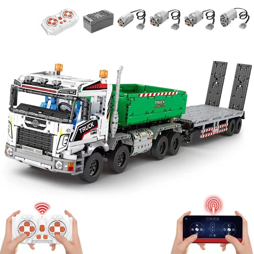 Electric Remote Control Technical Crane Truck Trailer Building Blocks MOC Carriage Hoist Power Engineering Car Bricks Toy Adults
Electric Remote Control Technical Crane Truck Trailer Building Blocks MOC Carriage Hoist Power Engineering Car Bricks Toy Adults