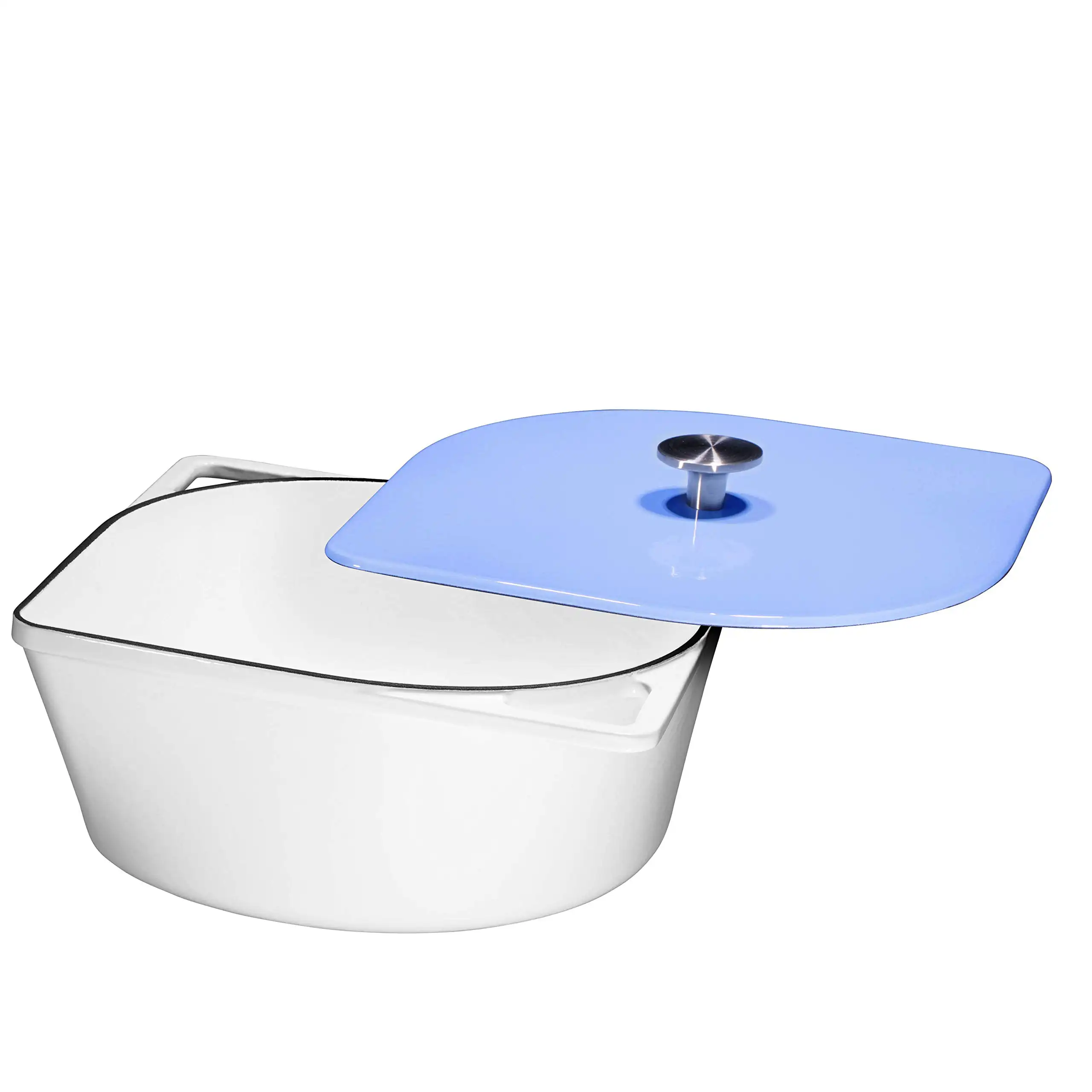 3 Quart Cast Iron Enameled Dutch Oven Modern Squoval Shaped Design, with Stainless Steel
3 Quart Cast Iron Enameled Dutch Oven Modern Squoval Shaped Design, with Stainless Steel