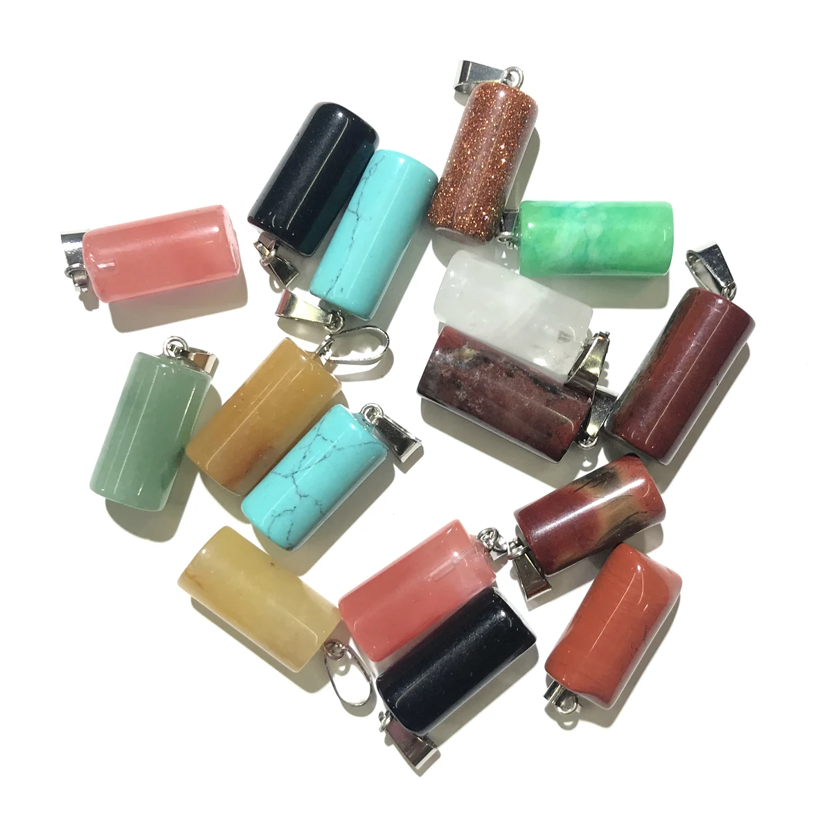 2 Pcs Natural Stone Pendant Necklace Accessories Cylinderical Crystal Agates Stone Turquoises Charms For Jewelry Making Bracelet 
2 Pcs Natural Stone Pendant Necklace Accessories Cylinderical Crystal Agates Stone Turquoises Charms For Jewelry Making Bracelet