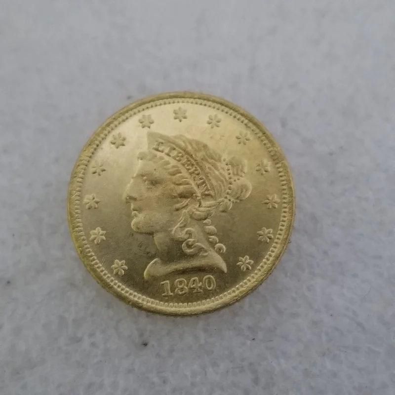 American 1840 D Version 2.5 Dollars Brass Gold-plated Commemorative Collectible Coin Gift Lucky Challenge Coin
American 1840 D Version 2.5 Dollars Brass Gold-plated Commemorative Collectible Coin Gift Lucky Challenge Coin