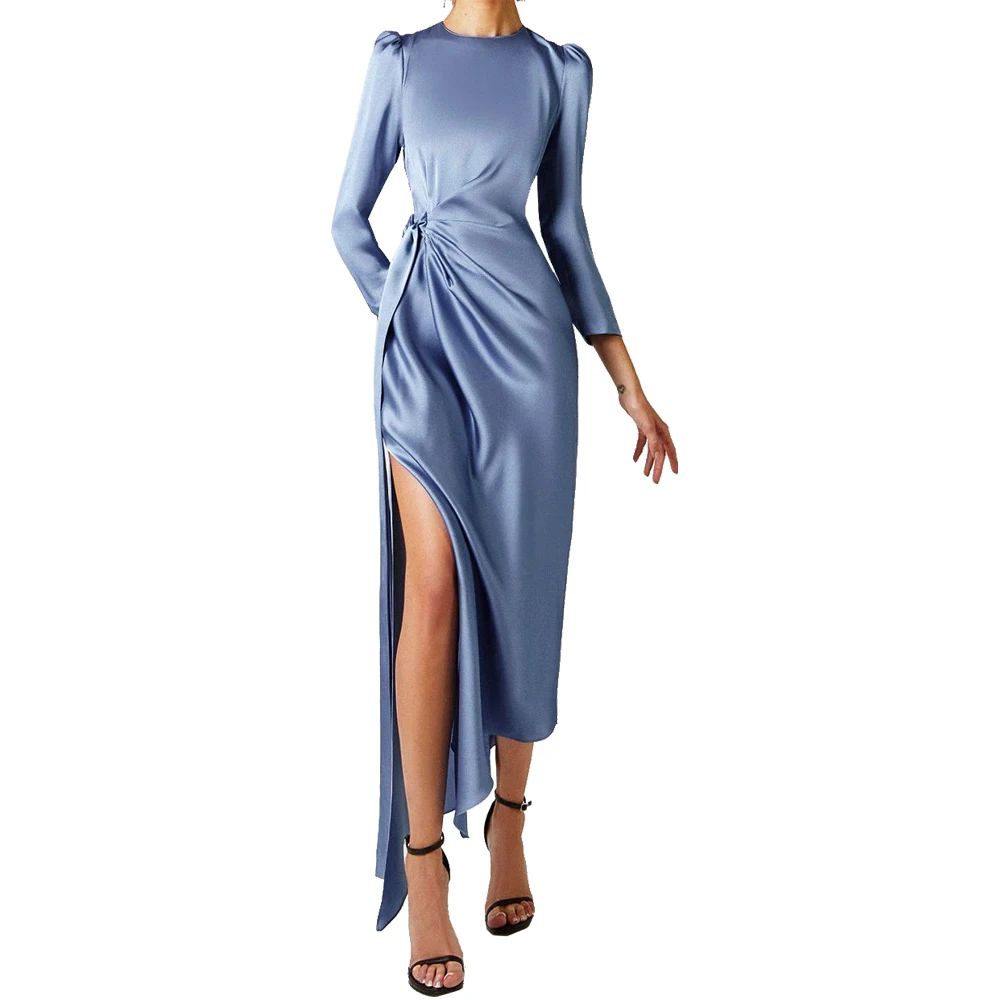 2022 Autumn Delicate Flying Maxi Dress for Women Satin Drapery Slit Long Sleeve Dresses High Waist Long Bandage Vestido Solid
2022 Autumn Delicate Flying Maxi Dress for Women Satin Drapery Slit Long Sleeve Dresses High Waist Long Bandage Vestido Solid
