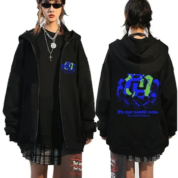 RR KanKan WoRRld Zipper Hoodie Kankan Really Rich Its Our World Now Try To Take It From Us Sweatshirt Unisex Kpop Zip Up Jacket