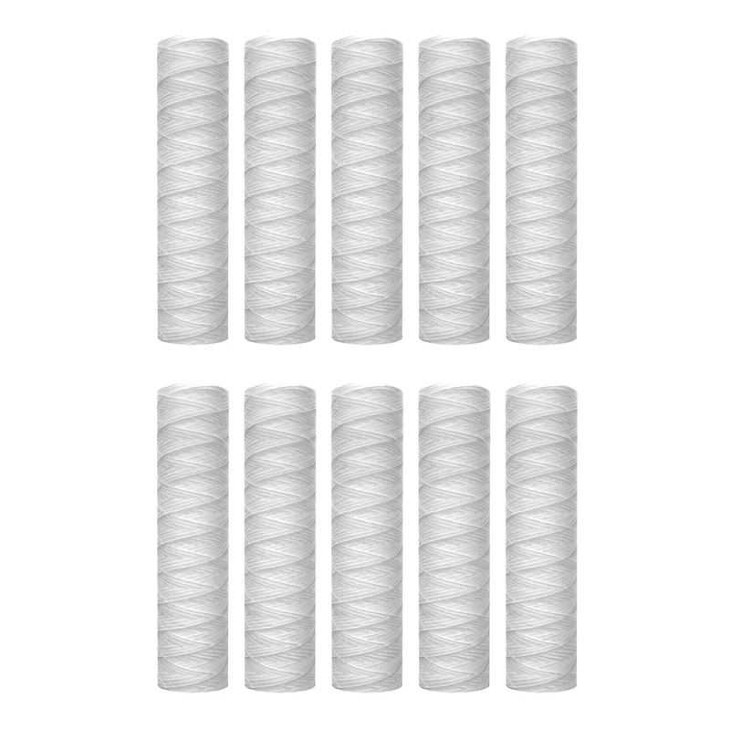10Pcs 10 Micrometre 10 Inch X 2.5 Inch String Wound Sediment Water Filter Cartridge Whole House Sediment Filtration
10Pcs 10 Micrometre 10 Inch X 2.5 Inch String Wound Sediment Water Filter Cartridge Whole House Sediment Filtration