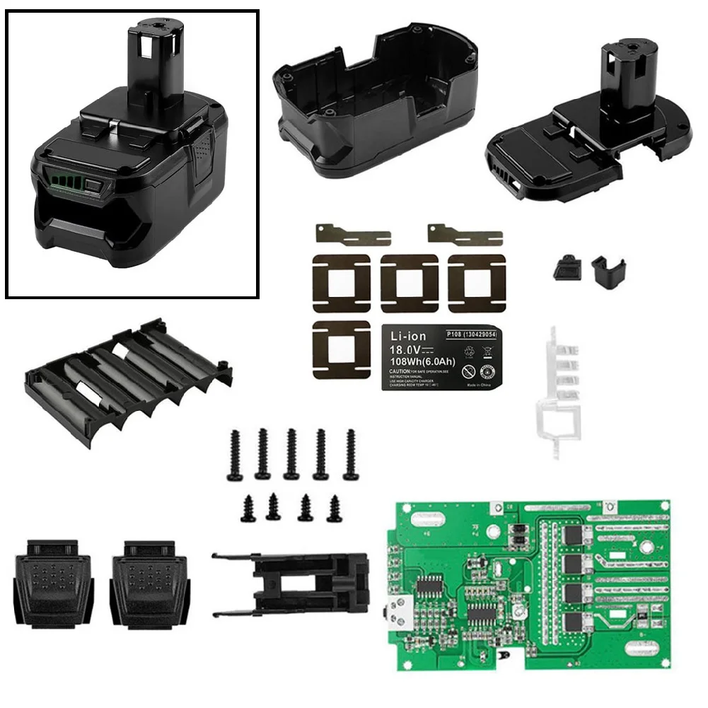 Battery Box Case Cover PCB Circuit Board Replacement For RYOBI 18V /P103 /P108 Battery Plastic Case Power Tool Accessories
Battery Box Case Cover PCB Circuit Board Replacement For RYOBI 18V /P103 /P108 Battery Plastic Case Power Tool Accessories