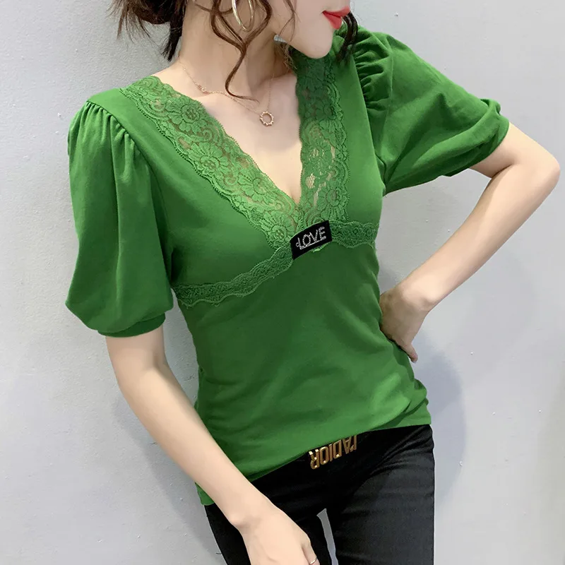2022 Summer New T-shirt Women's Short-sleeved Slim V-neck Lace T-shirt Backless Sexy Design Top Fashion T-shirt
2022 Summer New T-shirt Women's Short-sleeved Slim V-neck Lace T-shirt Backless Sexy Design Top Fashion T-shirt