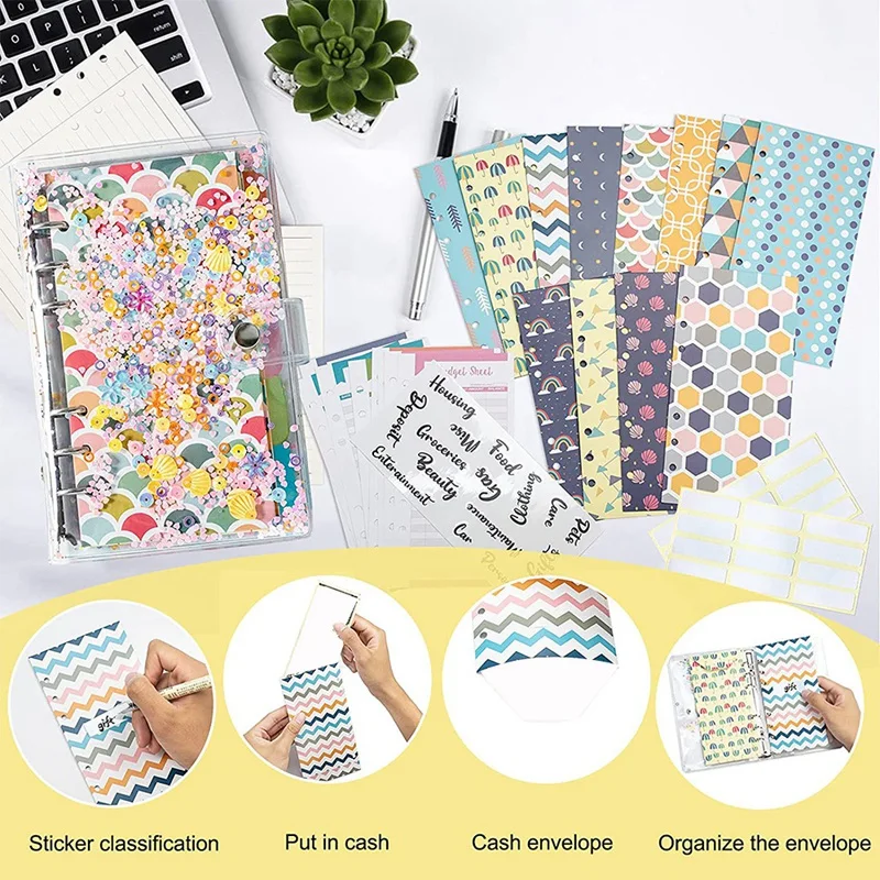 Clear PVC A6 Budget Binder Notebook Cover, Cash Envelope Pockets, 6-Ring Binder Budget Sheet For Home School (Pink)
Clear PVC A6 Budget Binder Notebook Cover, Cash Envelope Pockets, 6-Ring Binder Budget Sheet For Home School (Pink)