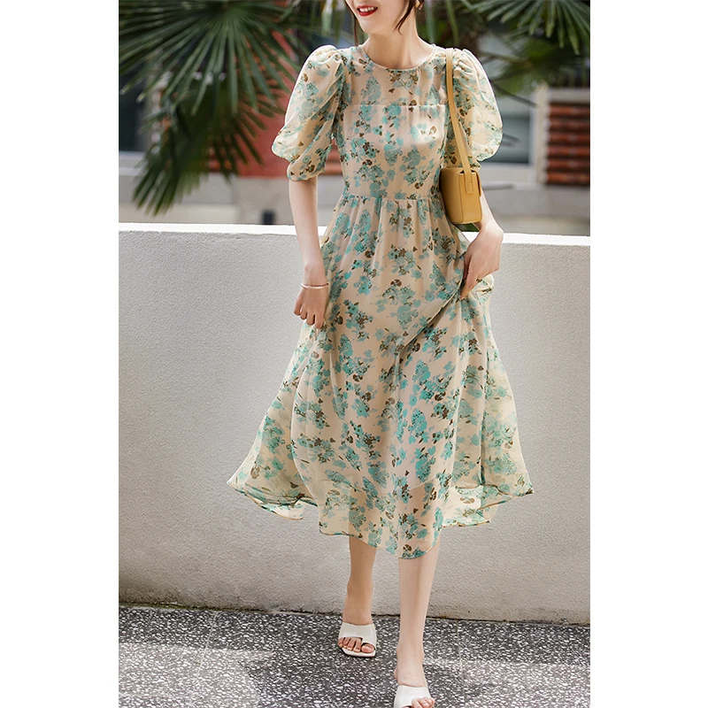 Women Elegant Floral Dress High Waist Vintage Long Dresses Vestidos De Verano Mujer 2022 Boho O Neck Short Sleeve Beach Sundress 
Women Elegant Floral Dress High Waist Vintage Long Dresses Vestidos De Verano Mujer 2022 Boho O Neck Short Sleeve Beach Sundress