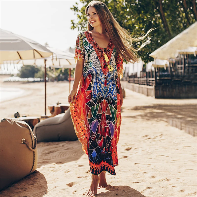 Women Dress Summer 2022 Beach For Polyester Print Sexy Neck Bikini Tunic Kaftan Wear Swimsuit Cover Up Large Sizes Bath Swim
Women Dress Summer 2022 Beach For Polyester Print Sexy Neck Bikini Tunic Kaftan Wear Swimsuit Cover Up Large Sizes Bath Swim