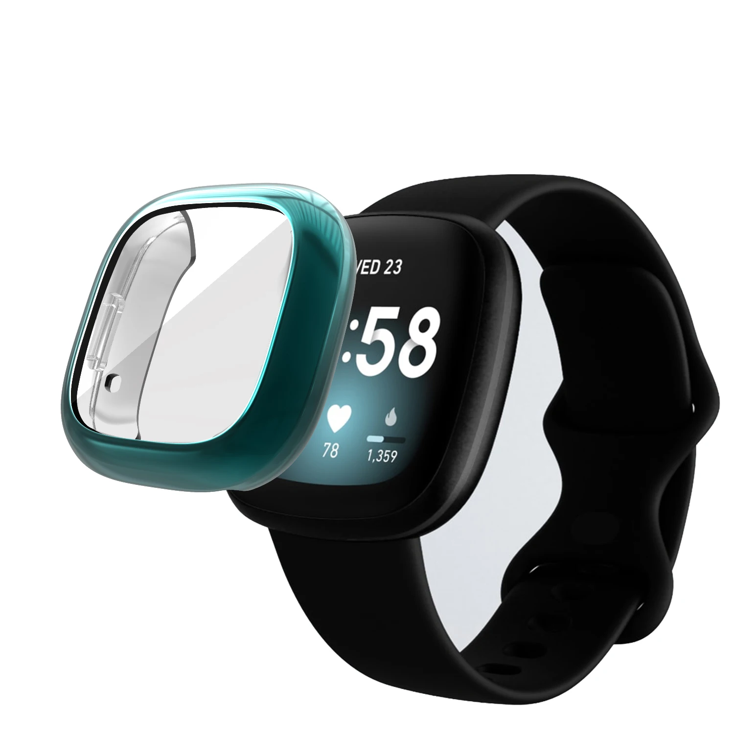 Защитный чехол для Fitbit Versa 3 мягкий из ТПУ умных часов Sense/Versa3