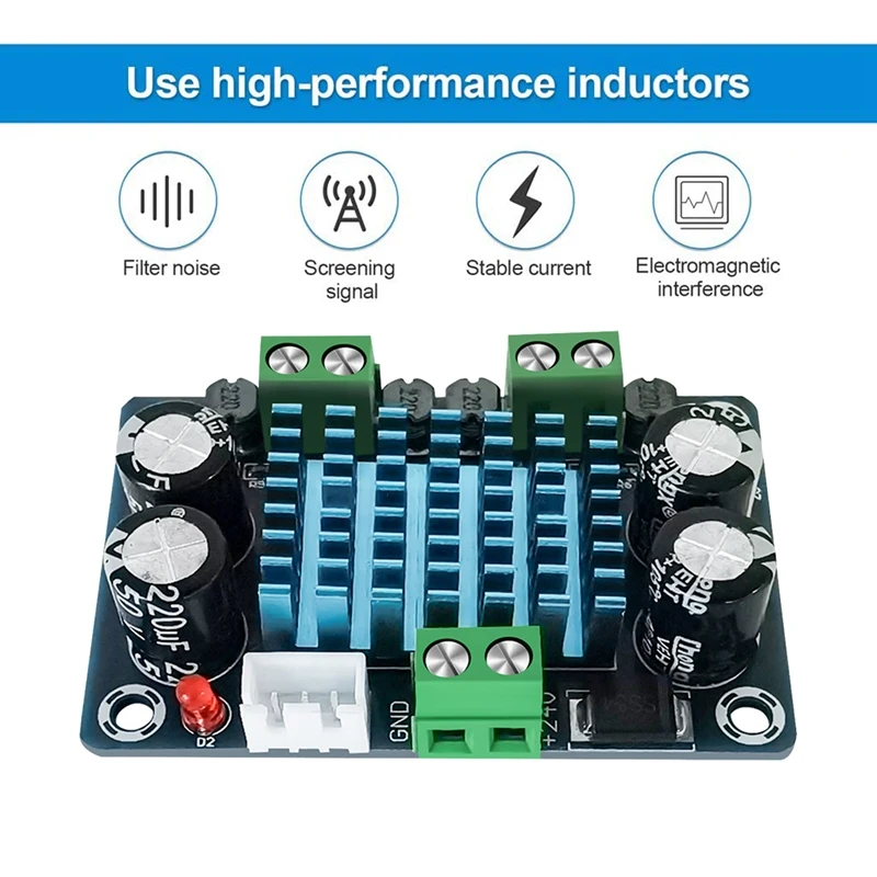 XH-A282 Digital Audio Power Amplifier Board 50W+50W High-Power 2.0 Channel Stereo Audio Amplifier Module DC12-24V
XH-A282 Digital Audio Power Amplifier Board 50W+50W High-Power 2.0 Channel Stereo Audio Amplifier Module DC12-24V