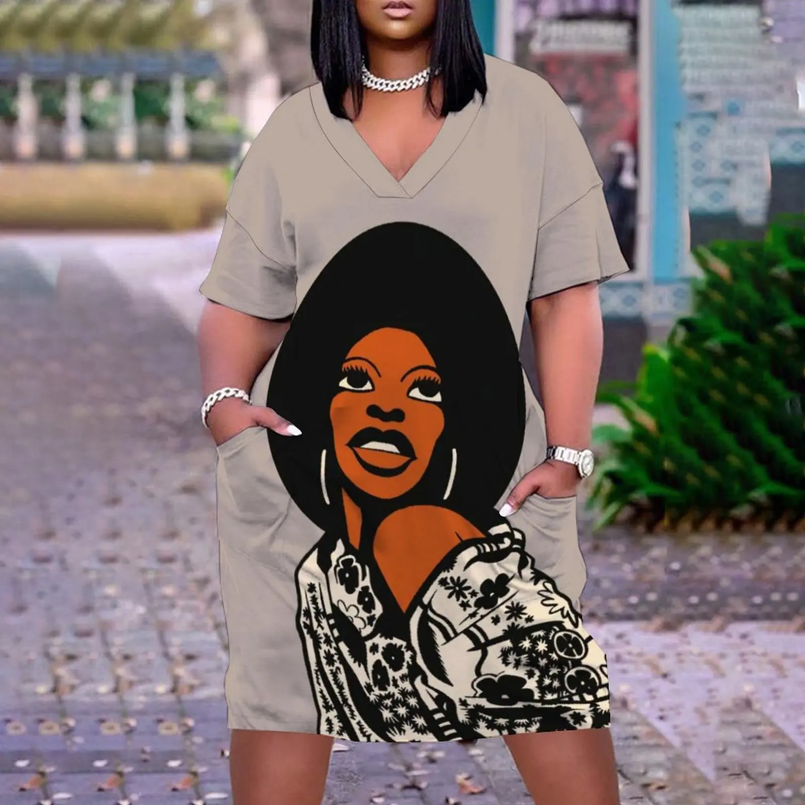 Africa Girl Face 3d Printed Midi Vestidos Women's Casual Bohemian Dresses Pocket Y2k Clothes V-Neck Sexy Knee-Length Party Dress
Africa Girl Face 3d Printed Midi Vestidos Women's Casual Bohemian Dresses Pocket Y2k Clothes V-Neck Sexy Knee-Length Party Dress