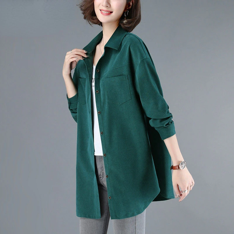 2022 Spring Autumn Women New Long Sleeve Loose Shirts Female Mid-length Pockets Blouses Ladies Solid Color Casual Shirts U288
2022 Spring Autumn Women New Long Sleeve Loose Shirts Female Mid-length Pockets Blouses Ladies Solid Color Casual Shirts U288