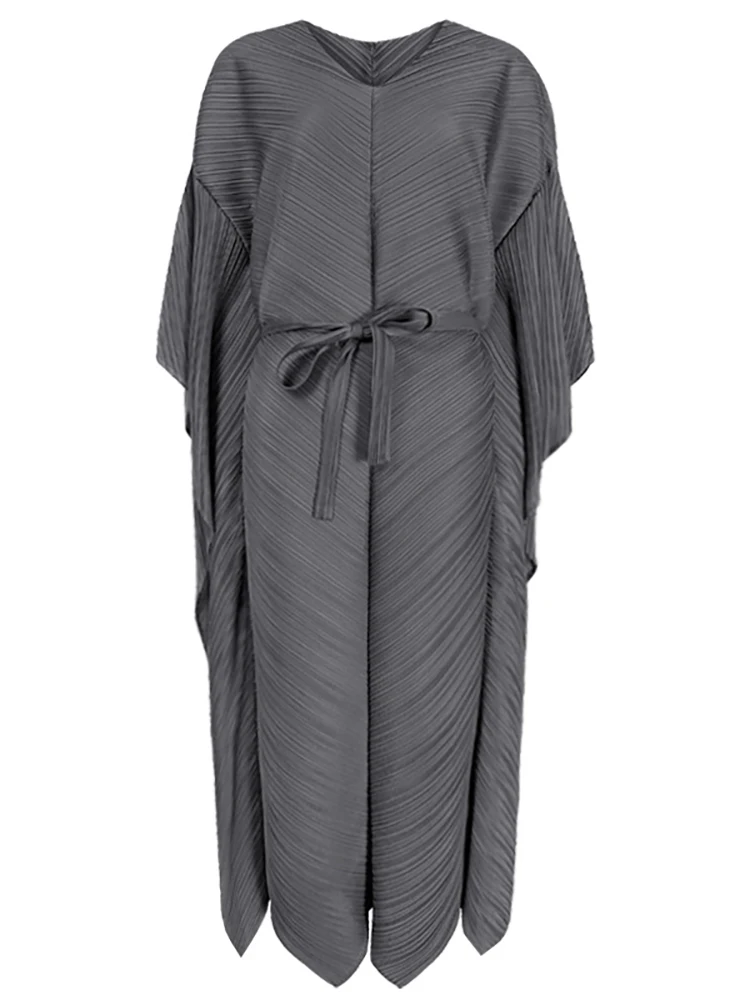 Delocah High Quality Summer Women Fashion Runway Loose Dress With Belt Batwing Sleeve Elasticity Pleated Solid Dresses Vestidos
Delocah High Quality Summer Women Fashion Runway Loose Dress With Belt Batwing Sleeve Elasticity Pleated Solid Dresses Vestidos