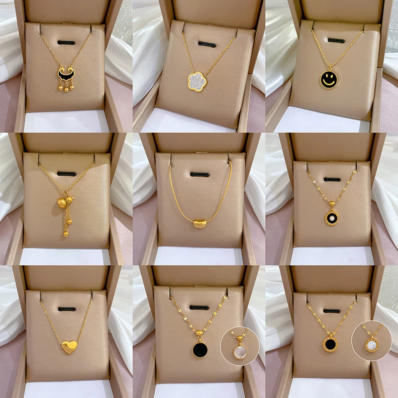 10Pcs/Lot Vintage Luxury Gold Heart Titanium Steel Pendant Necklace For Women Korean Fashion Female Daily Wear Classics Jewelry
10Pcs/Lot Vintage Luxury Gold Heart Titanium Steel Pendant Necklace For Women Korean Fashion Female Daily Wear Classics Jewelry
