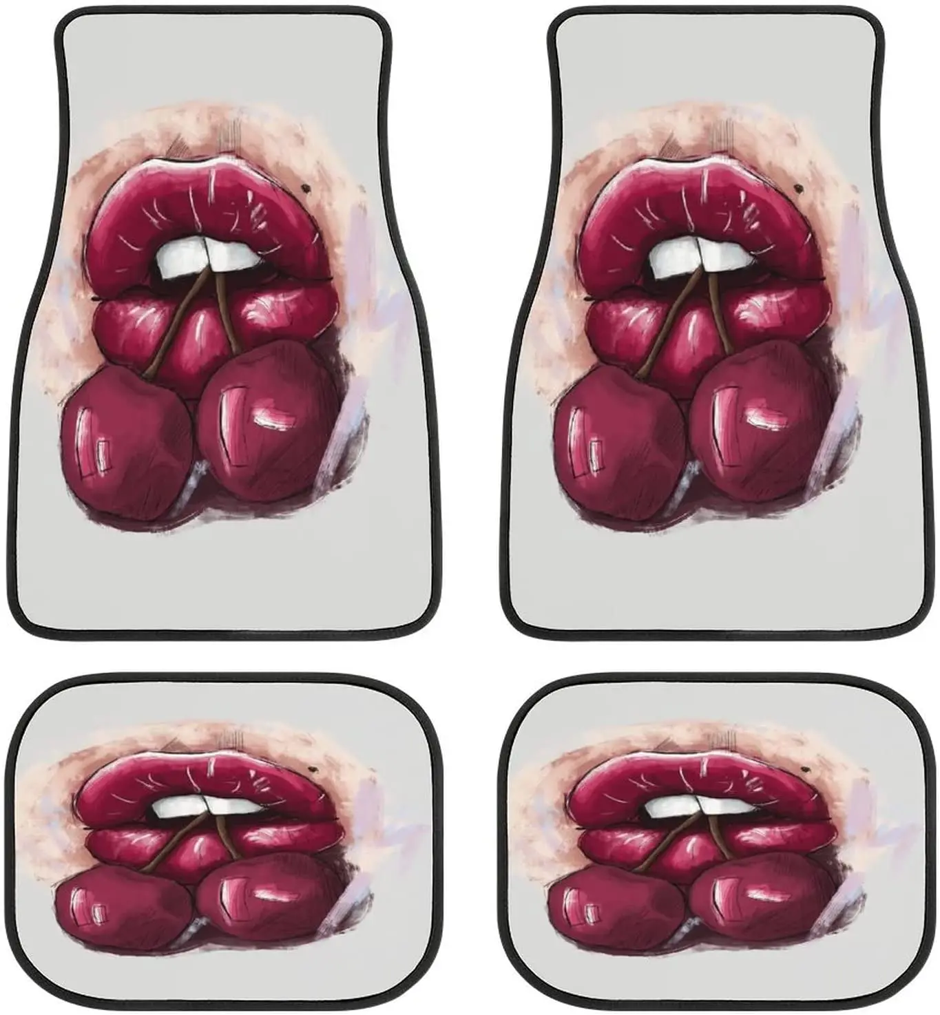 Trendy Red Cherry Lips Car Mats Front&Rear 4-Piece Full Set Carpet Car SUV Truck Floor Mats with Non Slip Back
Trendy Red Cherry Lips Car Mats Front&Rear 4-Piece Full Set Carpet Car SUV Truck Floor Mats with Non Slip Back