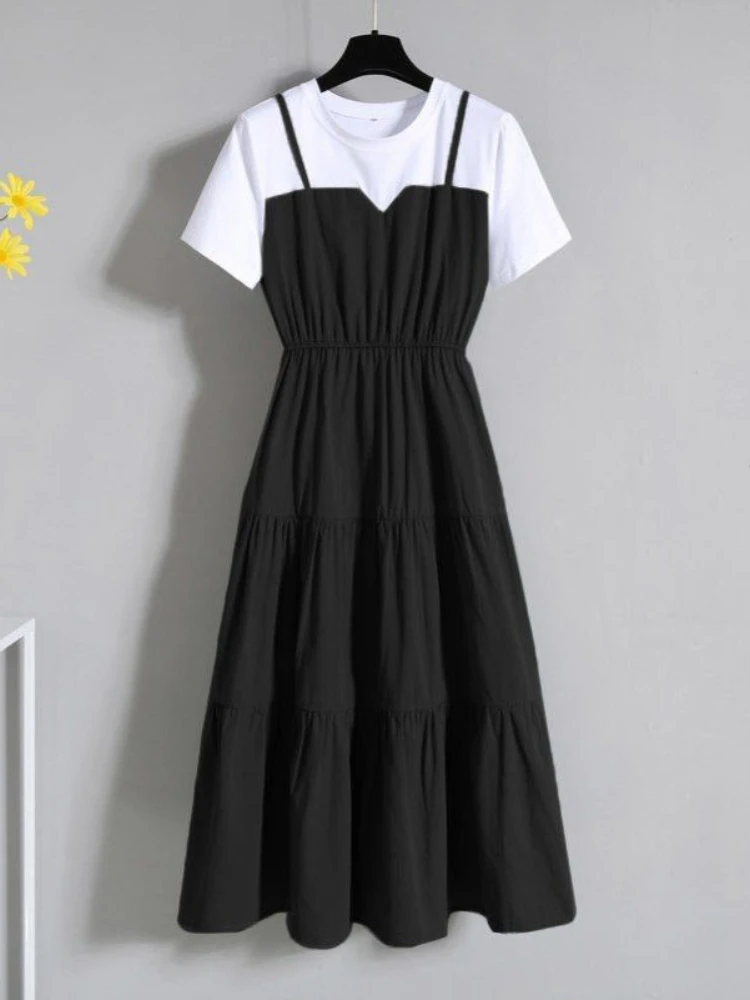 SALSPOR Women's Dress Casual Dress Waistband Slim Fit Dress Short Sleeve Fake Two Piece Dress Round Neck Print Long Dress
SALSPOR Women's Dress Casual Dress Waistband Slim Fit Dress Short Sleeve Fake Two Piece Dress Round Neck Print Long Dress