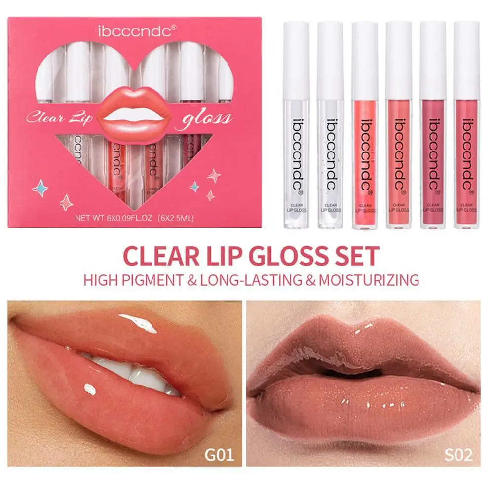 6pcs/set Liquid Lipstick Transparent Lip Gloss Waterproof Lasting Moisturizing Nourish Smooth Fine Lines Plumper Lips Cosmetics
6pcs/set Liquid Lipstick Transparent Lip Gloss Waterproof Lasting Moisturizing Nourish Smooth Fine Lines Plumper Lips Cosmetics