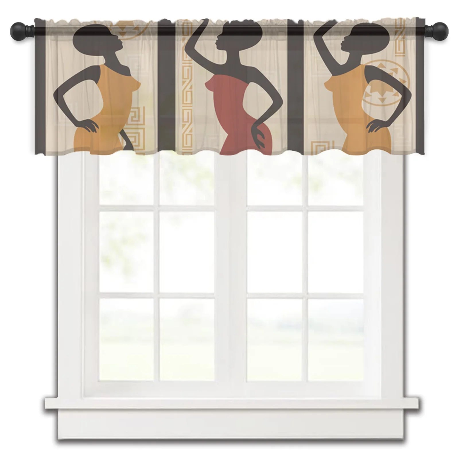 African Women Art Dancing Kitchen Small Window Curtain Tulle Sheer Short Curtain Bedroom Living Room Home Decor Voile Drapes
African Women Art Dancing Kitchen Small Window Curtain Tulle Sheer Short Curtain Bedroom Living Room Home Decor Voile Drapes