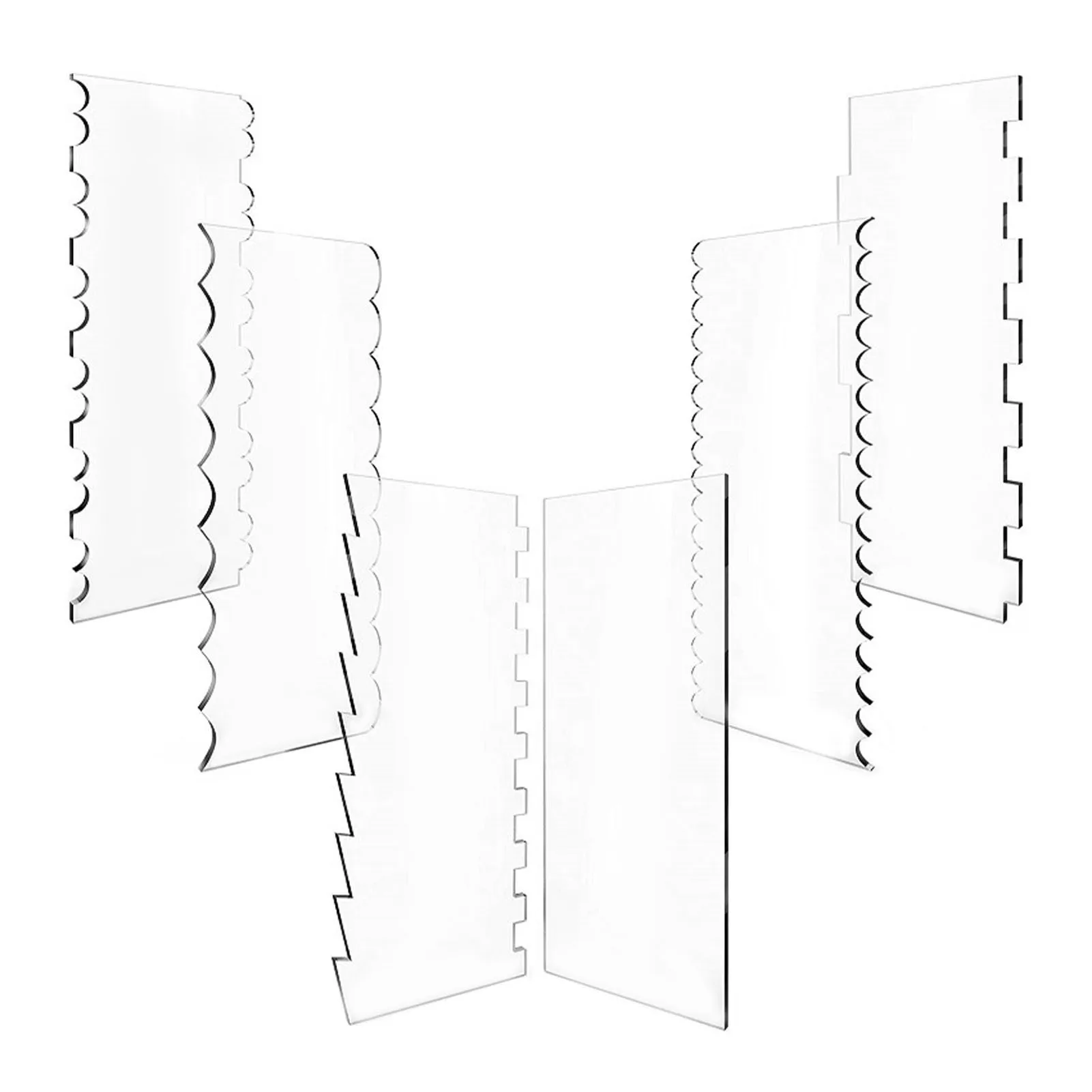 6 Pcs Clear Acrylic Cake Scraper Smoother Tool Set 9.45 Inch Large Clear Cake Scraper Cake Scraper Combs For Cream Cake
6 Pcs Clear Acrylic Cake Scraper Smoother Tool Set 9.45 Inch Large Clear Cake Scraper Cake Scraper Combs For Cream Cake