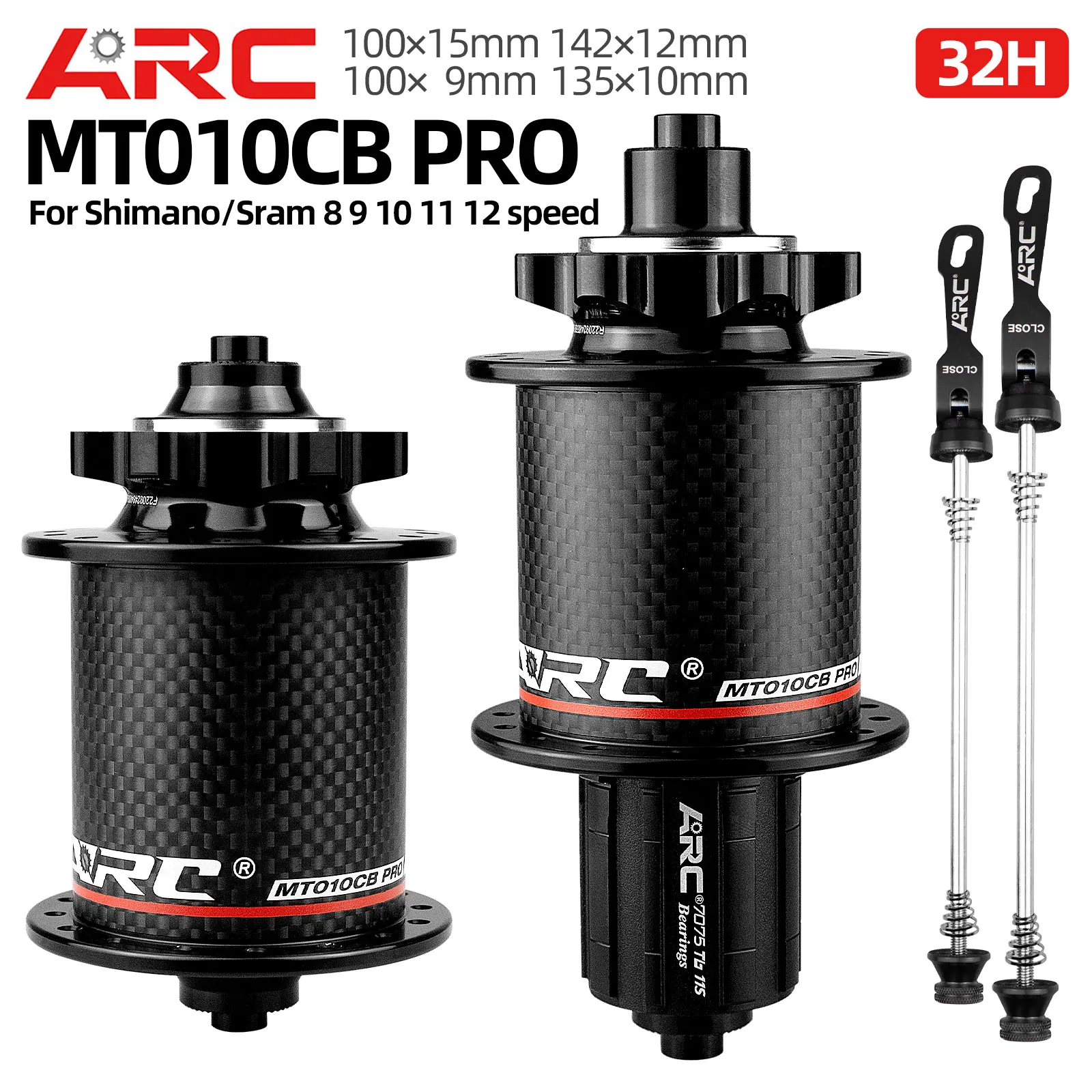 ARC MTB MOUNTAIN BIKE LIGHTWEIGHT CARBON FRONT HUB 100MM 32 HOLE DISC BRAKE 8/9/10/11 SPEED QR SKEWERS THRU BICYCLE HUB BEARING
ARC MTB MOUNTAIN BIKE LIGHTWEIGHT CARBON FRONT HUB 100MM 32 HOLE DISC BRAKE 8/9/10/11 SPEED QR SKEWERS THRU BICYCLE HUB BEARING