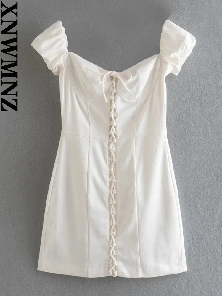 XNWMNZ 2022 Women Fashion With Drawstring Tied Mini Dress Vintage Short Sleeve Back Zipper Female Chic Dresses
XNWMNZ 2022 Women Fashion With Drawstring Tied Mini Dress Vintage Short Sleeve Back Zipper Female Chic Dresses