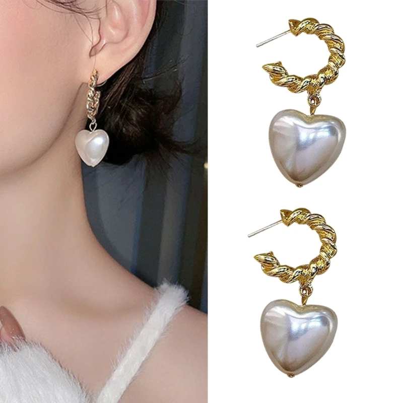 Pearl Dangle Earrings Heart Style Pearl Earrings Stylish Heart Hoop
Pearl Dangle Earrings Heart Style Pearl Earrings Stylish Heart Hoop