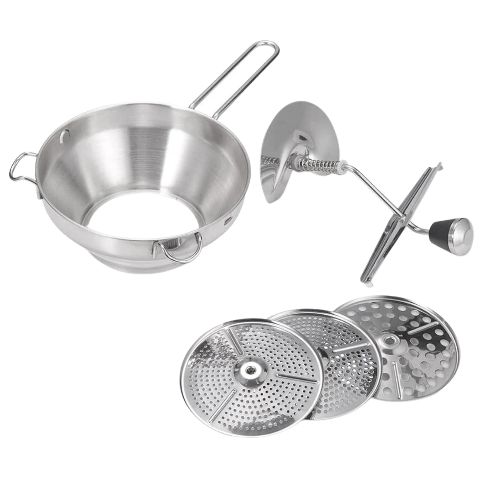 Ergonomic Food Mill Stainless Steel Baby Food Grinder Ergonomic Food Mill With 3 Grinding Milling Discs For Mashing Straining
Ergonomic Food Mill Stainless Steel Baby Food Grinder Ergonomic Food Mill With 3 Grinding Milling Discs For Mashing Straining