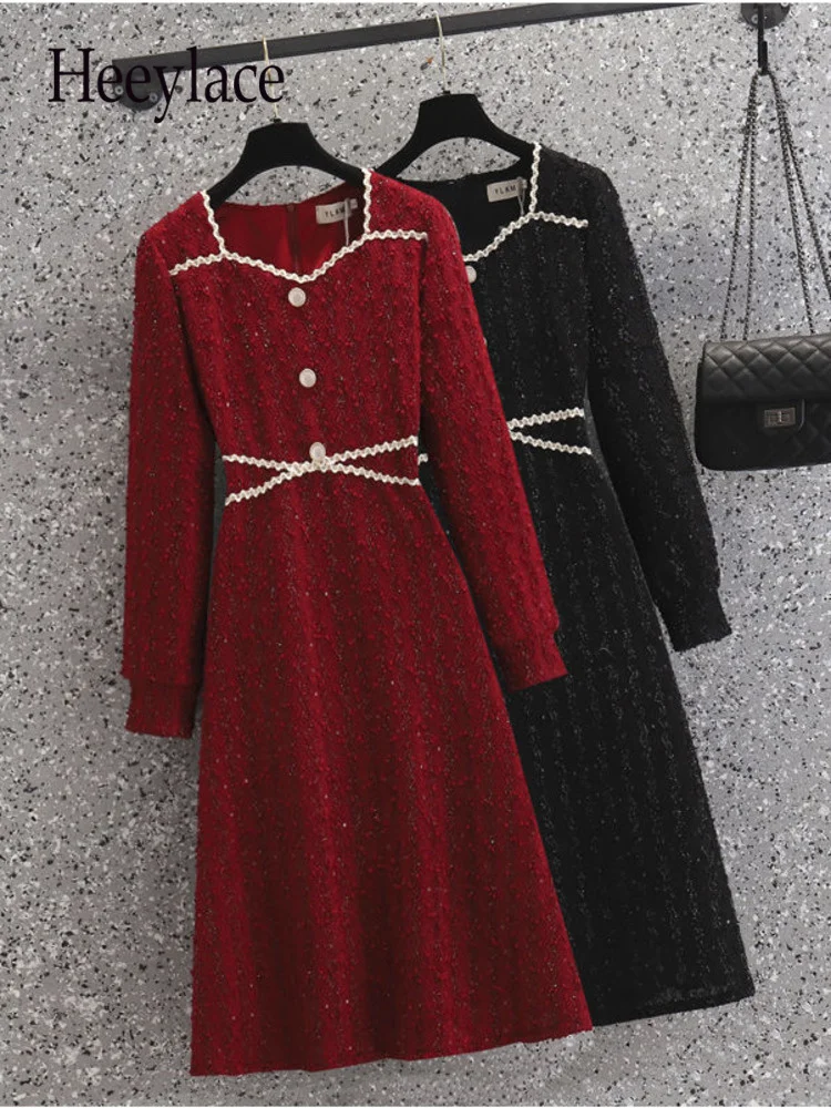 Женское винтажное кружевное платье, элегантное вечернее праздничное платье-трапеция во французском стиле, с квадратным вырезом, длинным рукавом и высокой талией, 4XL, Осень-зима
Женское винтажное кружевное платье, элегантное вечернее праздничное платье-трапеция во французском стиле, с квадратным вырезом, длинным рукавом и высокой талией, 4XL, Осень-зима