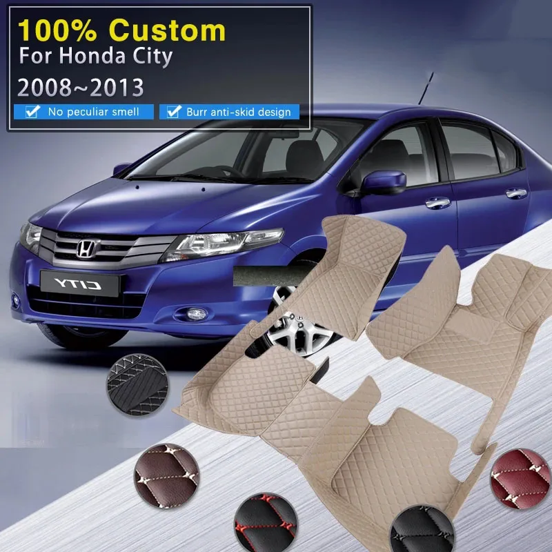 

Автомобильные коврики для Honda City Ballade GM2 GM3 2008 ~ 2013, ковер, роскошный кожаный коврик, прочный ковер, набор автомобильных аксессуаров, интерьерные детали